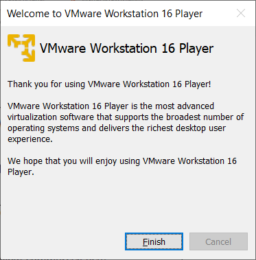 VMWare installation screen