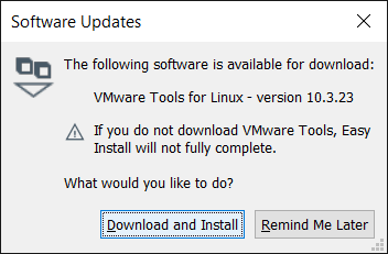 VMWare installation screen