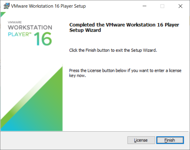 VMWare installation screen