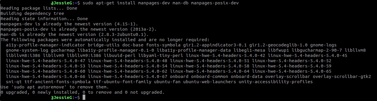 Picture of manPage command