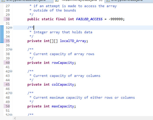 Display of instance variables in Java